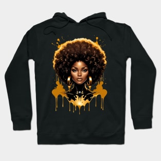 Black Woman retro vintage 80s disco hiphop design Hoodie